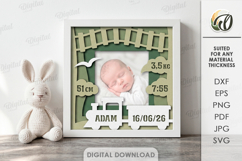3D Baby Photo Frames Bundle. Birth Stats Shadow Box Papercut Product Image 14