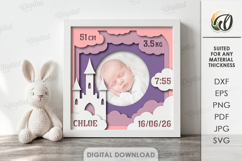 3D Baby Photo Frames Bundle. Birth Stats Shadow Box Papercut Product Image 8