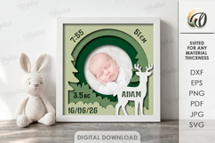 3D Baby Photo Frames Bundle. Birth Stats Shadow Box Papercut Product Image 10