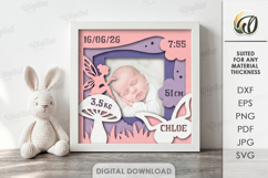 3D Baby Photo Frames Bundle. Birth Stats Shadow Box Papercut Product Image 11