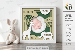 3D Baby Photo Frames Bundle. Birth Stats Shadow Box Papercut Product Image 12