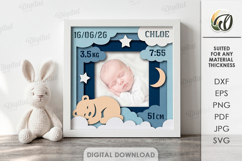 3D Baby Photo Frames Bundle. Birth Stats Shadow Box Papercut Product Image 13