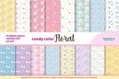 candy color flowers digital paper Product Image 1