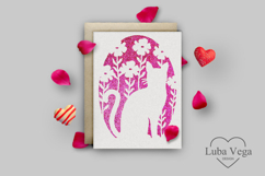Cat lover birthday postcard laser cut svg / Cat svg Product Image 1