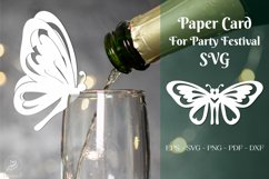 Paper Card For Party Festival Cup Glass - Butterfly 1 Product Image 1