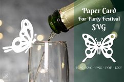 Paper Card For Party Festival Cup Glass - Butterfly 2 Product Image 1