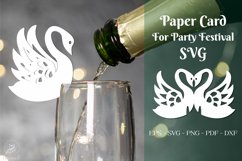 Paper Card For Party Festival Cup Glass - Swan Product Image 1