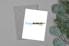 Paper card with envelope invitation mockup floral flat lay Product Image 1