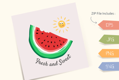 Hand drawn watermelon with text Fresh and Sweet Product Image 1