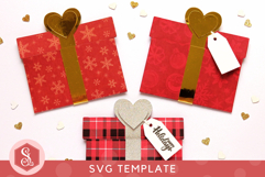 Christmas Present Gift Card Holder SVG Template Product Image 4