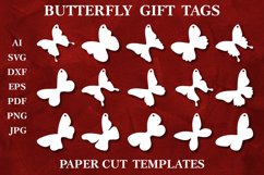 Paper Cut Butterfly Gift Tags. Hang Tags Template. Sale Tags Product Image 1
