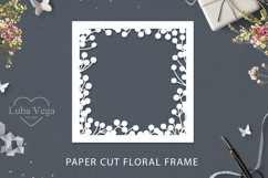 Paper cut flower frame / Flower Frame Paper Template Product Image 1