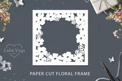 Paper cut flower frame / Flower Frame Paper Template Product Image 1