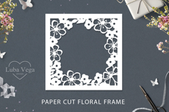 Paper cut flower frame / Flower Frame Paper Template Product Image 1