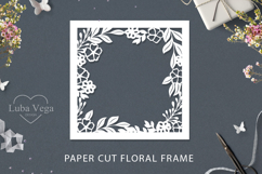 Paper cut flower frame / Flower Frame Paper Template Product Image 1