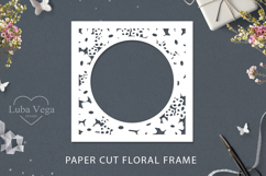 Paper cut Floral Frame / Cricut Square Frame SVG Product Image 1