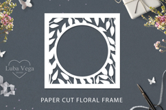 Paper cut Floral Frame / Cricut Square Frame SVG Product Image 1