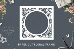 Paper cut Floral Frame / Cricut Square Frame SVG Product Image 1