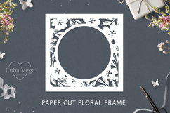 Paper cut Floral Frame / Cricut Square Frame SVG Product Image 1