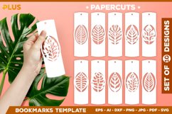 Papercut Leaves Bookmarks SVG | Branch Bookmarks Silhouette Product Image 1