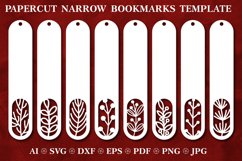 Paper Cut Narrow Flower Bookmarks SVG | Bookmarks Papercut Product Image 1
