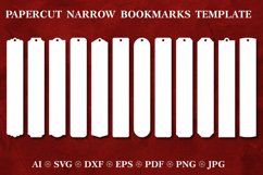 Paper Cut Narrow Bookmarks SVG | Narrow Bookmarks Cut File Product Image 1
