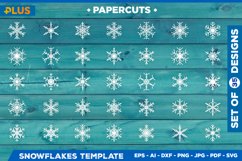Papercut Christmas Snowflakes SVG, Snowflakes Template Product Image 1