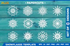 Christmas Snowflakes SVG, Papercut Snowflakes Template Product Image 1