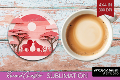 Valentine Papercut Round Coaster - Couple Animals Coaster Product Image 1