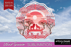 Valentine Papercut Wind Spinner Sublimation PNG - Couple Product Image 1