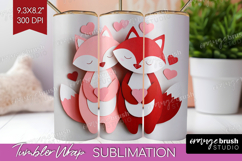 Valentine Papercut Tumbler Wrap - Couple Animals Tumbler PNG Product Image 1