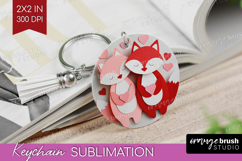 Valentine Papercut Keychain PNG - Couple Animals Keychain Product Image 1