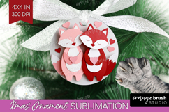 Valentine Papercut Ornament PNG - Couple Animals PNG Product Image 1