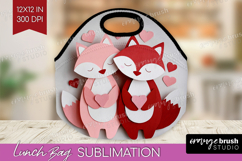 Valentine Papercut Lunch Bag - Couple Animals Lunch Bug PNG Product Image 1