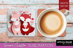 Valentine Papercut Square Coaster - Couple Animals Coaster Product Image 1
