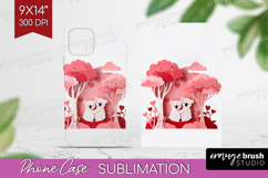 Valentine Papercut Phone Case PNG - Couple Animals Case PNG Product Image 1