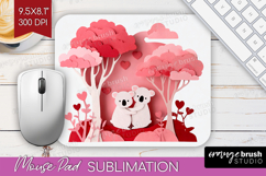 Valentine Papercut Mouse Pad Sublimation - Couple Animals Product Image 1