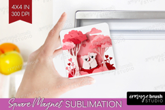 Valentine Papercut Magnet Sublimation - Couple Animals PNG Product Image 1