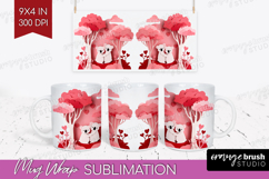 Valentine Papercut Mug Wrap - Couple Animals Mug PNG Product Image 1