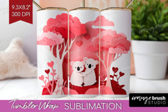 Valentine Papercut Tumbler Wrap - Couple Animals Tumbler PNG Product Image 1