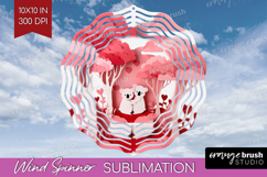 Valentine Papercut Wind Spinner Sublimation PNG - Couple Product Image 1