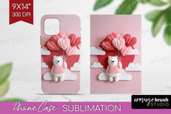 Valentine Papercut Phone Case PNG - Couple Animals Case PNG Product Image 1