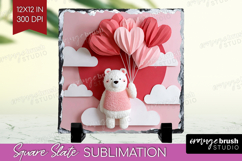 Valentine Papercut Slate PNG - Couple Animals Square Slate Product Image 1