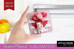 Valentine Papercut Magnet Sublimation - Couple Animals PNG Product Image 1