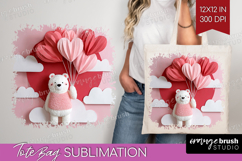 Valentine Papercut Tote Bag - Couple Animals Tote Bag PNG Product Image 1