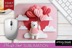 Valentine Papercut Mouse Pad Sublimation - Couple Animals Product Image 1