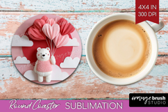 Valentine Papercut Round Coaster - Couple Animals Coaster Product Image 1