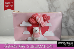 Valentine Papercut Cosmetic Bag - Couple Animals Makeup Bag Product Image 1