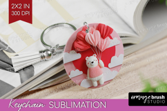 Valentine Papercut Keychain PNG - Couple Animals Keychain Product Image 1