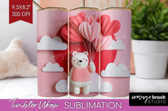 Valentine Papercut Tumbler Wrap - Couple Animals Tumbler PNG Product Image 1